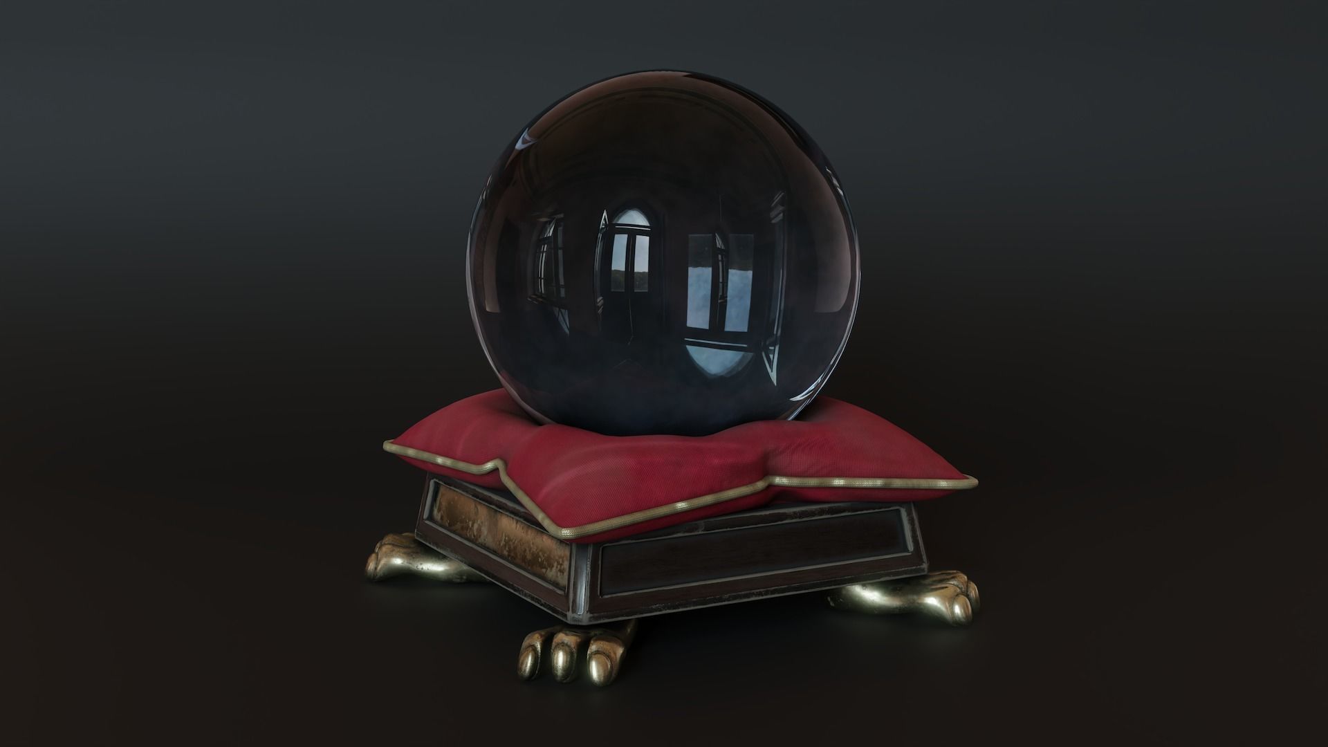 Crystal Ball Low-poly 3D model_5