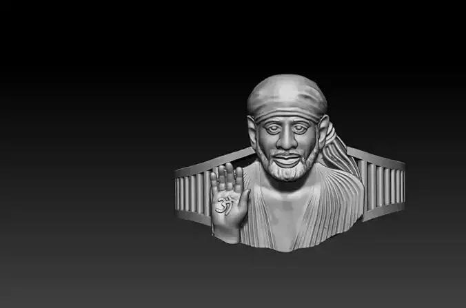 Sai Baba ring 3D print model 3D print model