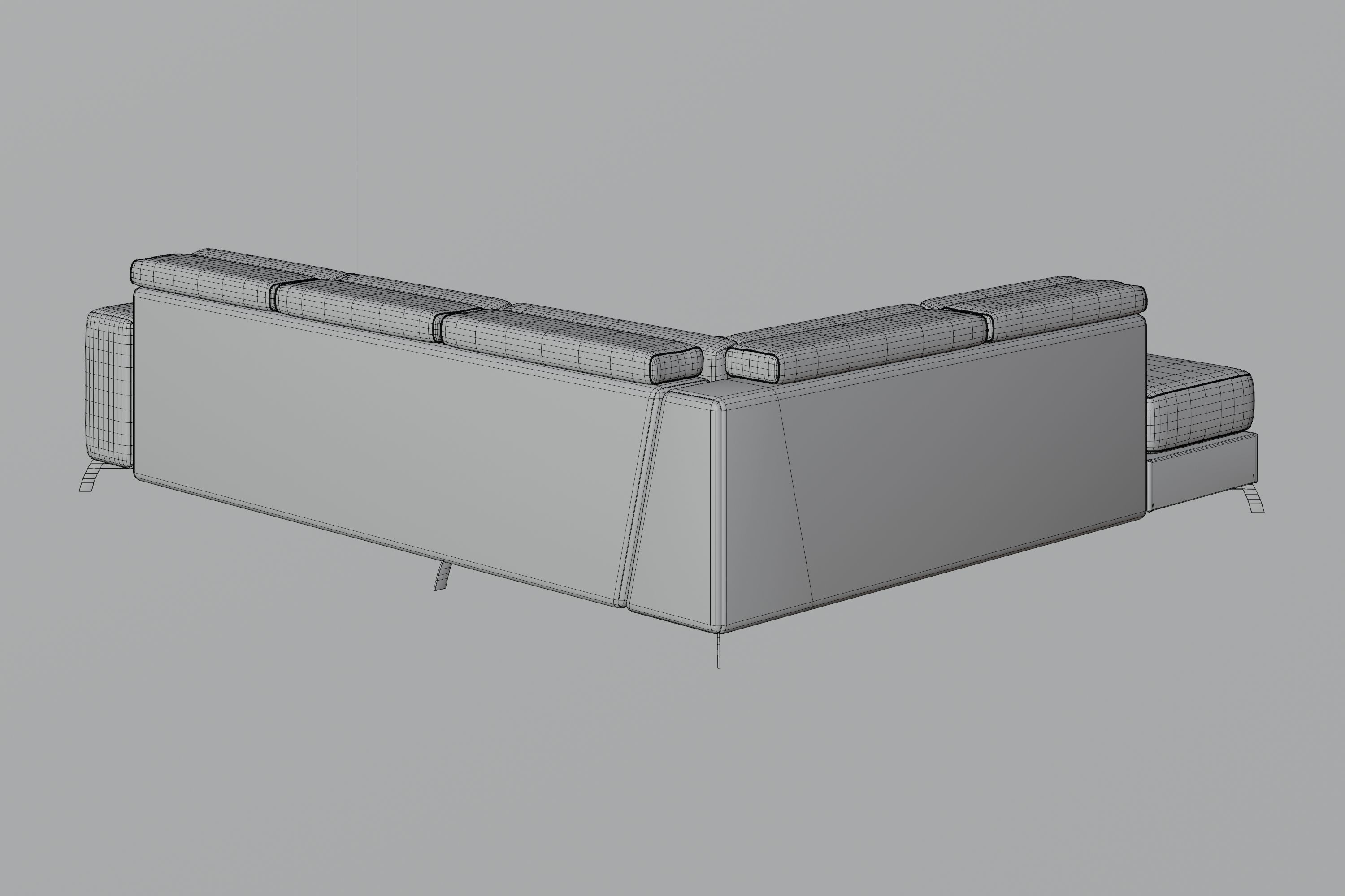 Modern Beige Sofa 3D model_12