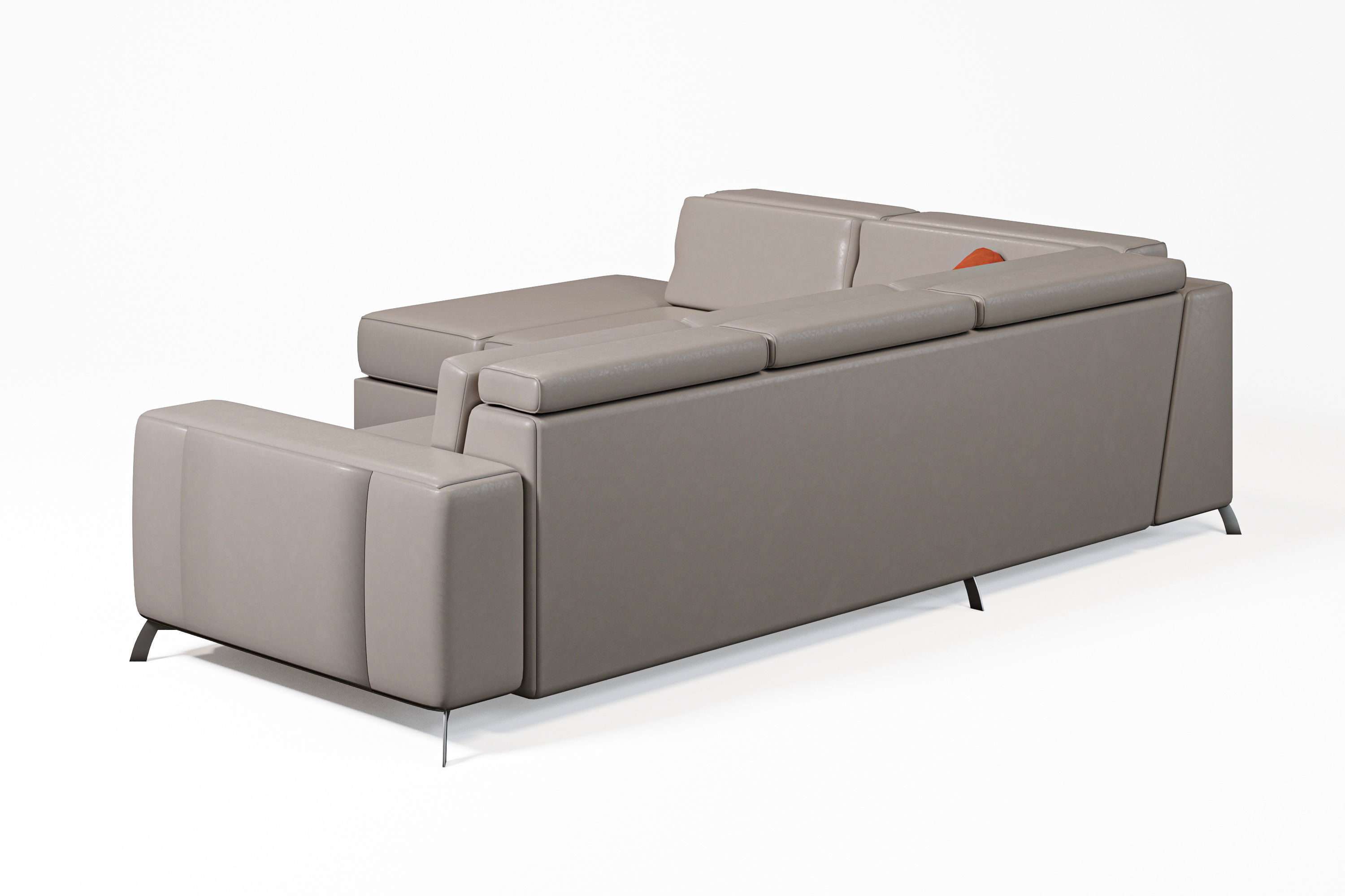 Modern Beige Sofa 3D model_5