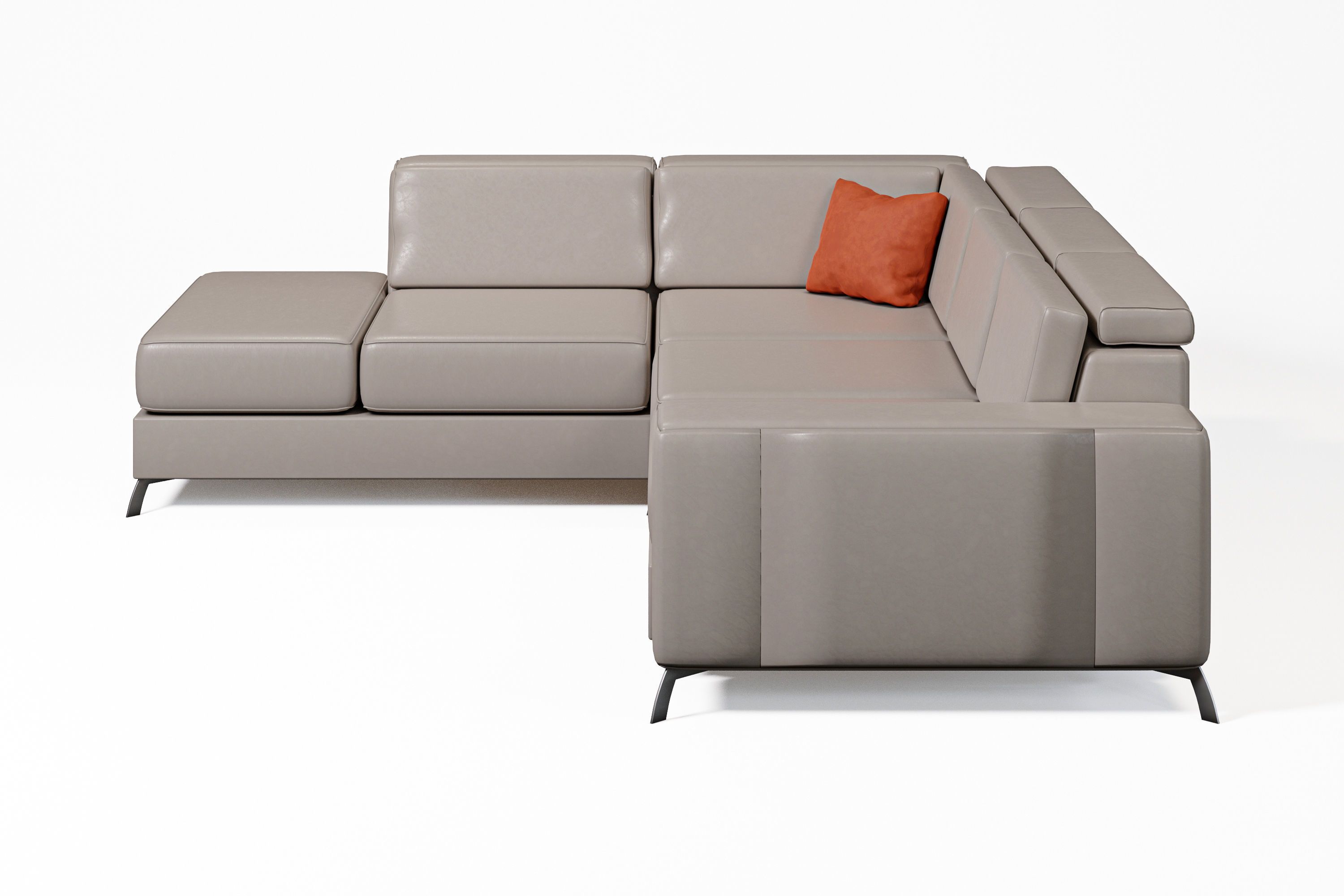 Modern Beige Sofa 3D model_6