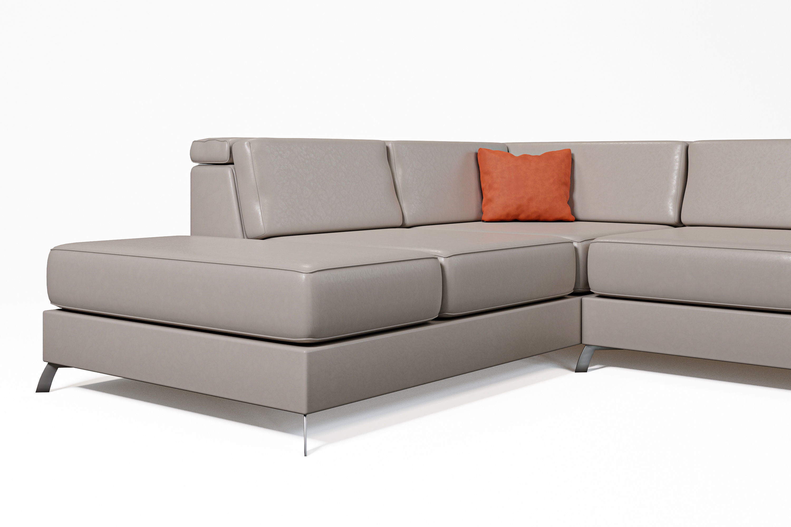 Modern Beige Sofa 3D model_8