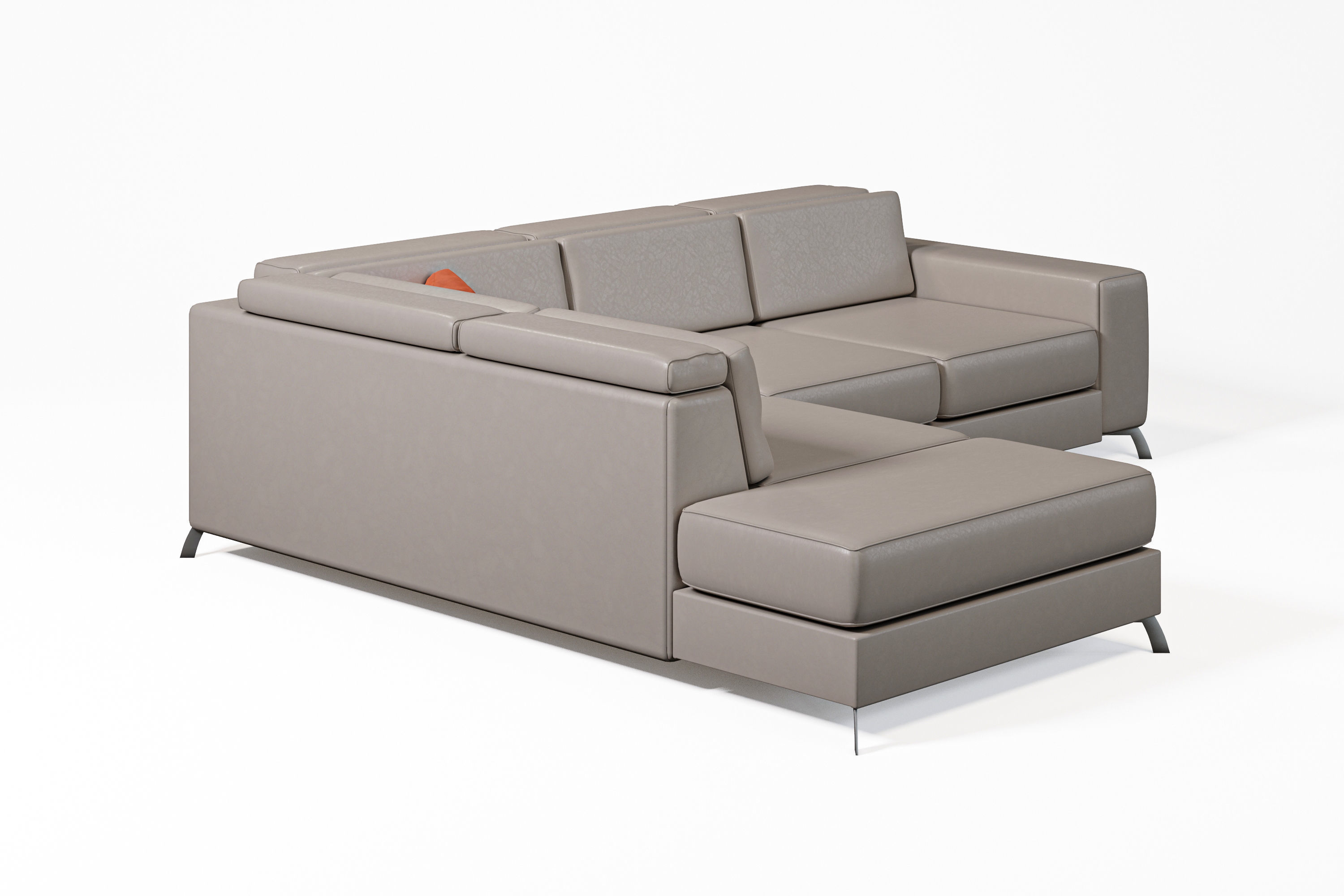Modern Beige Sofa 3D model_1