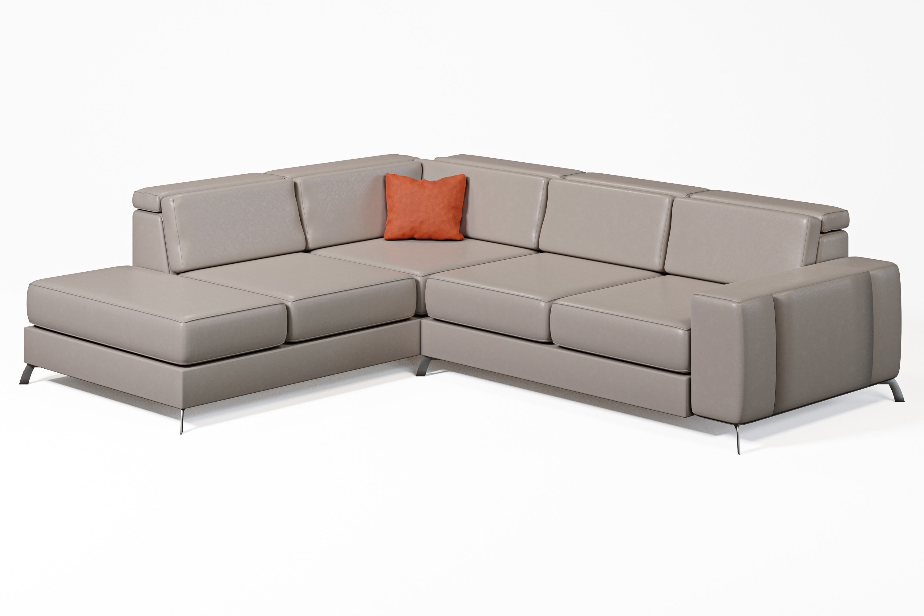 Modern Beige Sofa 3D model_7