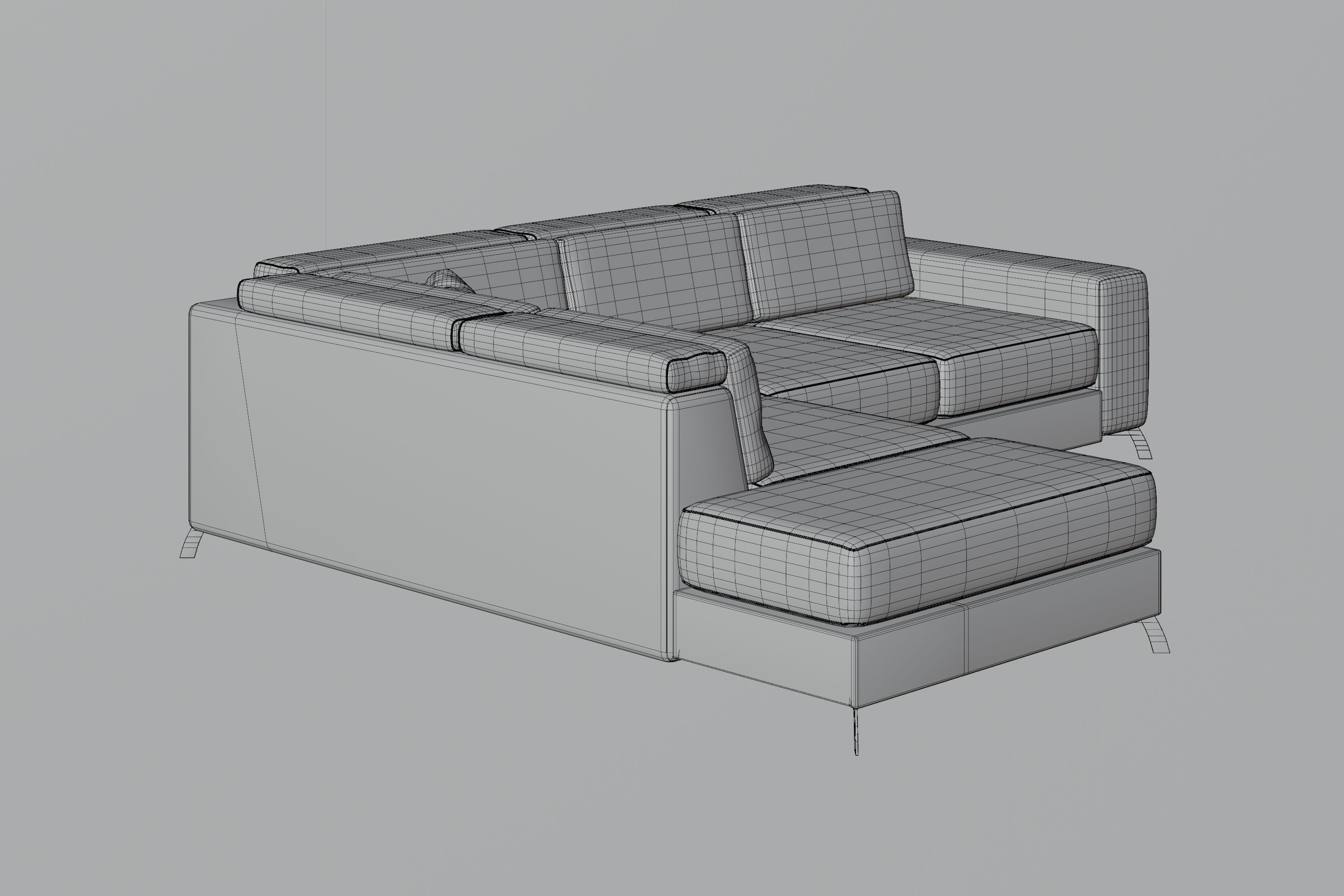 Modern Beige Sofa 3D model_10