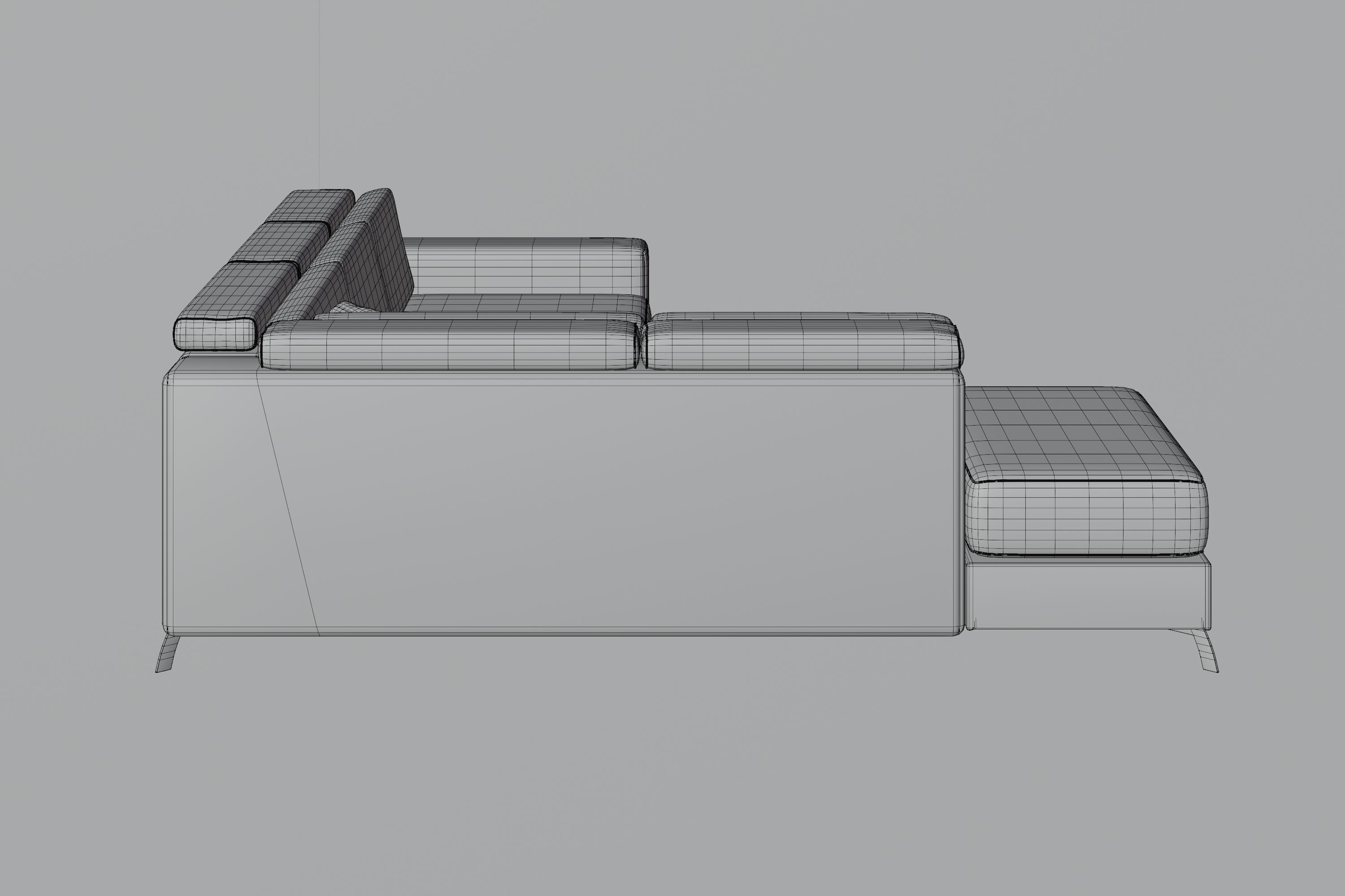 Modern Beige Sofa 3D model_11
