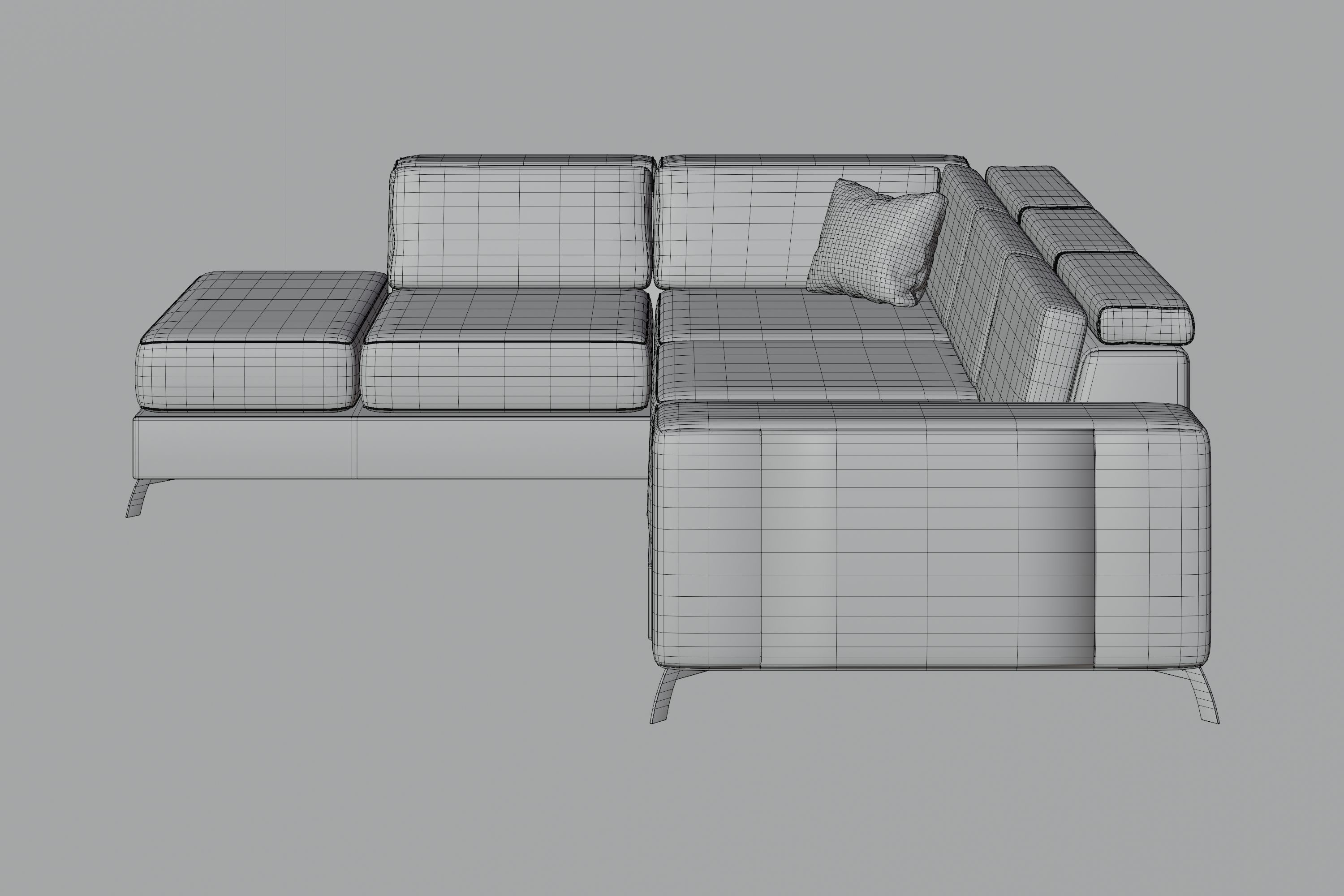 Modern Beige Sofa 3D model_15