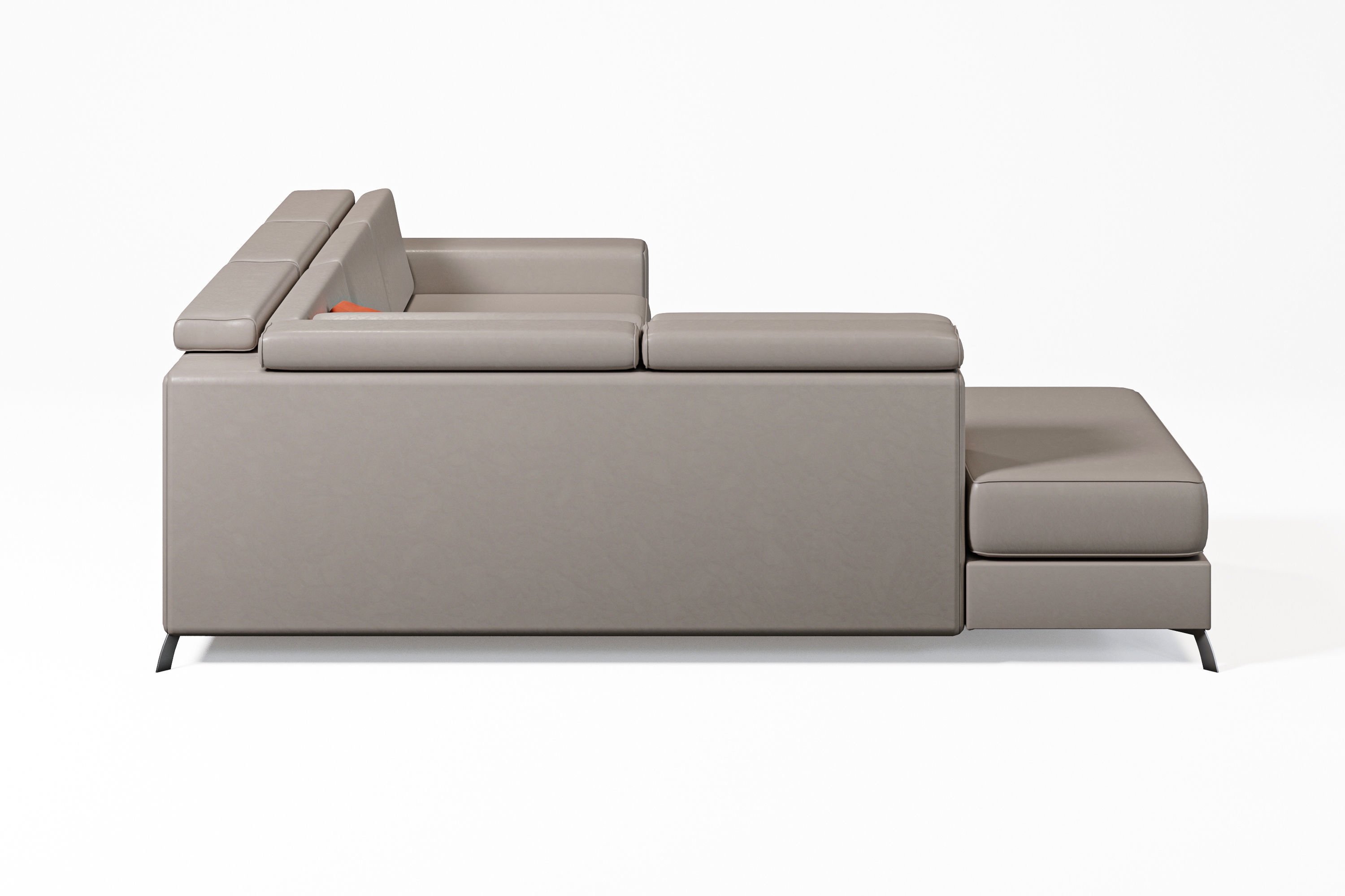 Modern Beige Sofa 3D model_2