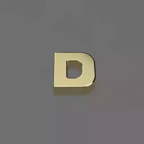 Alphabet D Letter Pendant 3D Model for Necklaces