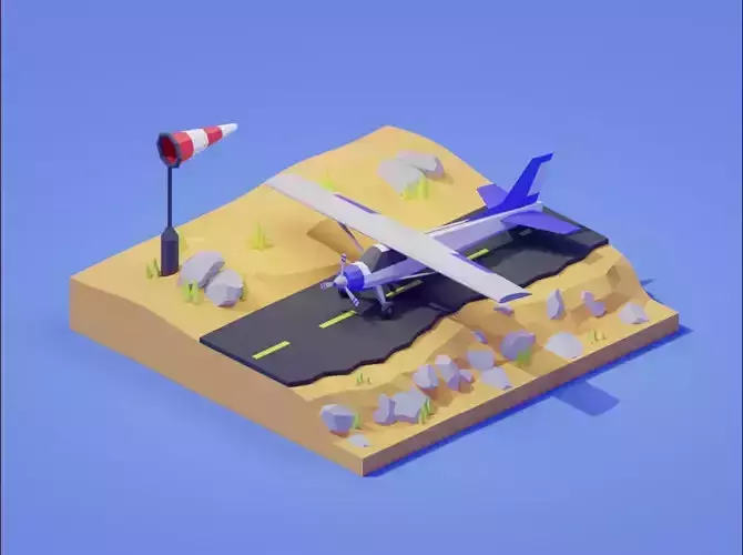 Low poly aircraft model Blender made
