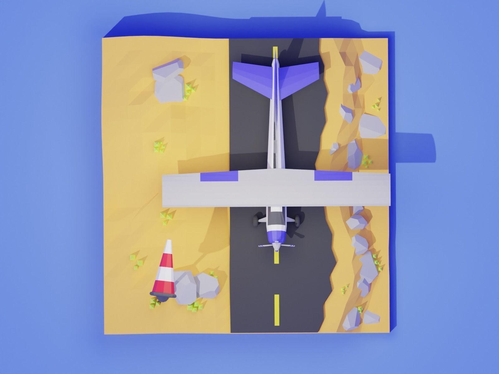 Low poly aircraft model Blender made Free low-poly 3D model_2