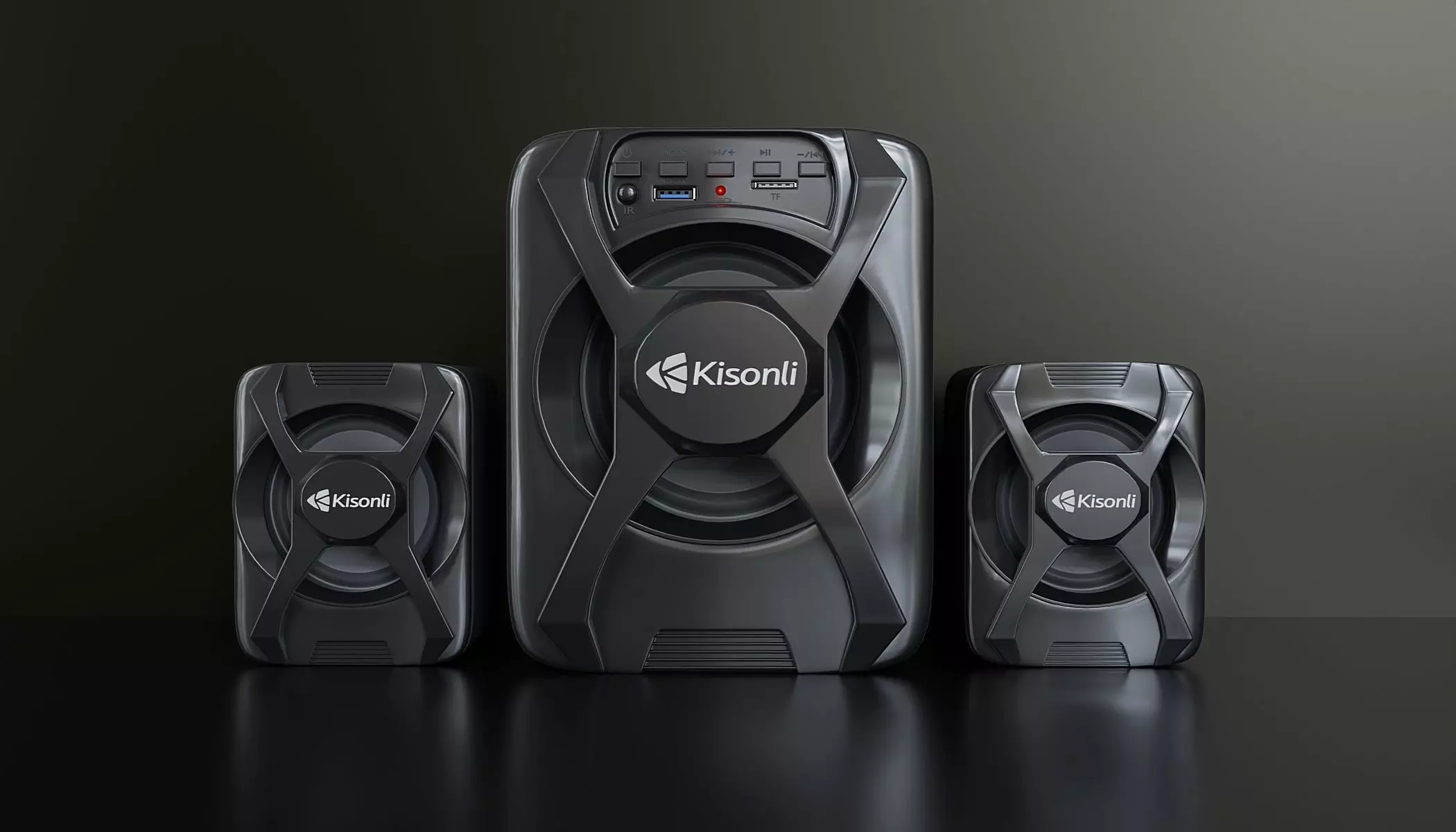 Kisonli Bluetooth Speaker With FM 3D model_0