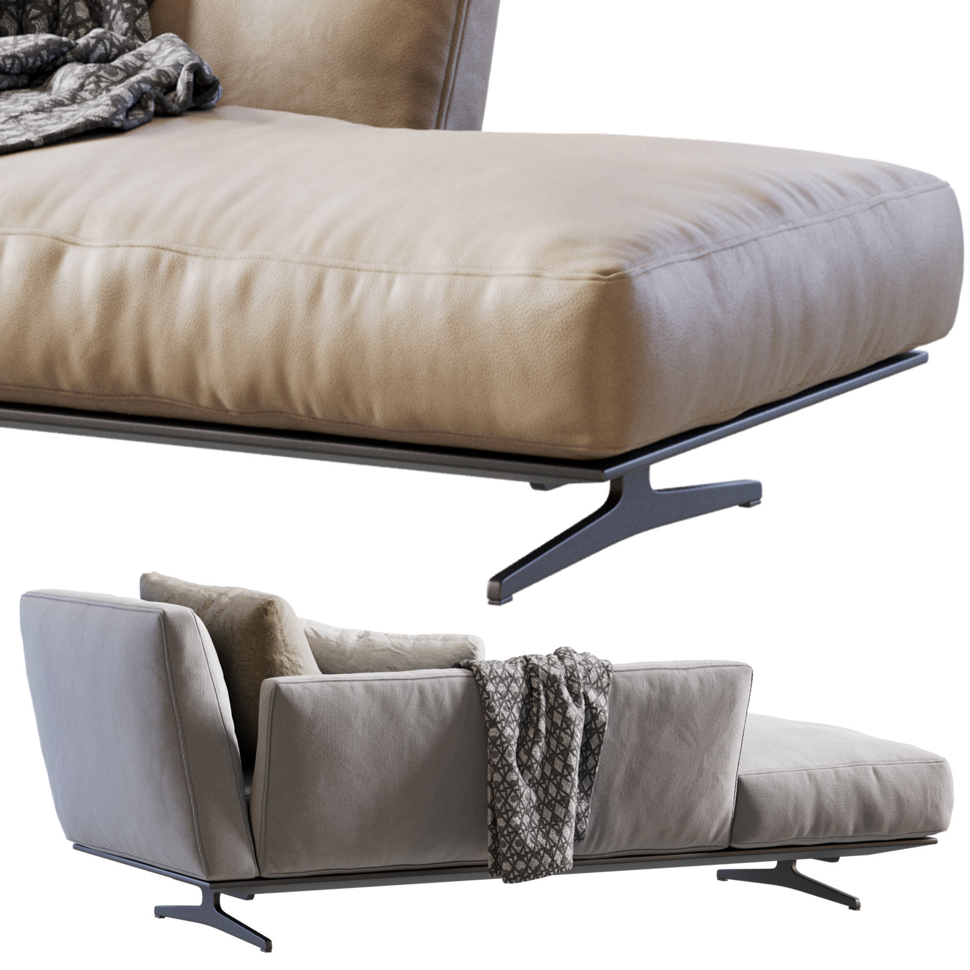 Flexform CHAISE LONGUE EVERGREEN 3D model_21