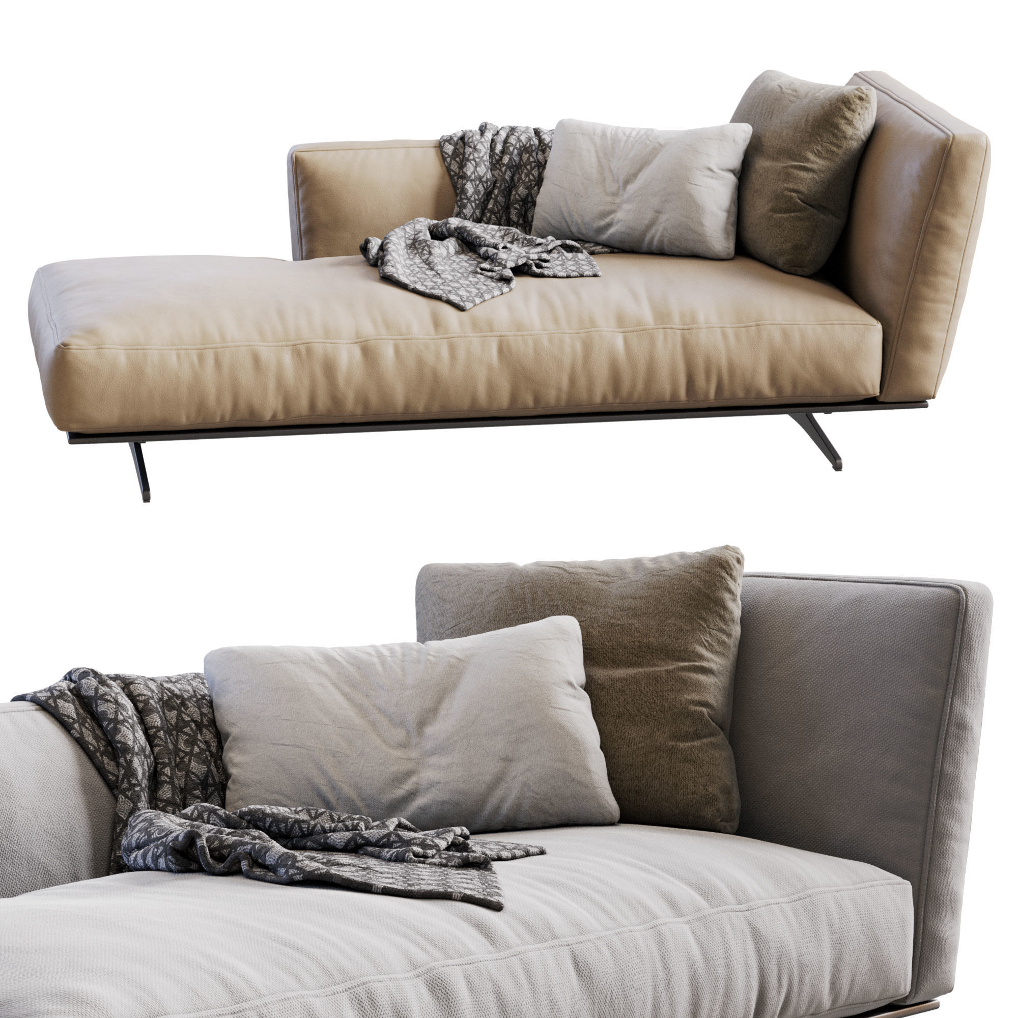 Flexform CHAISE LONGUE EVERGREEN 3D model_11