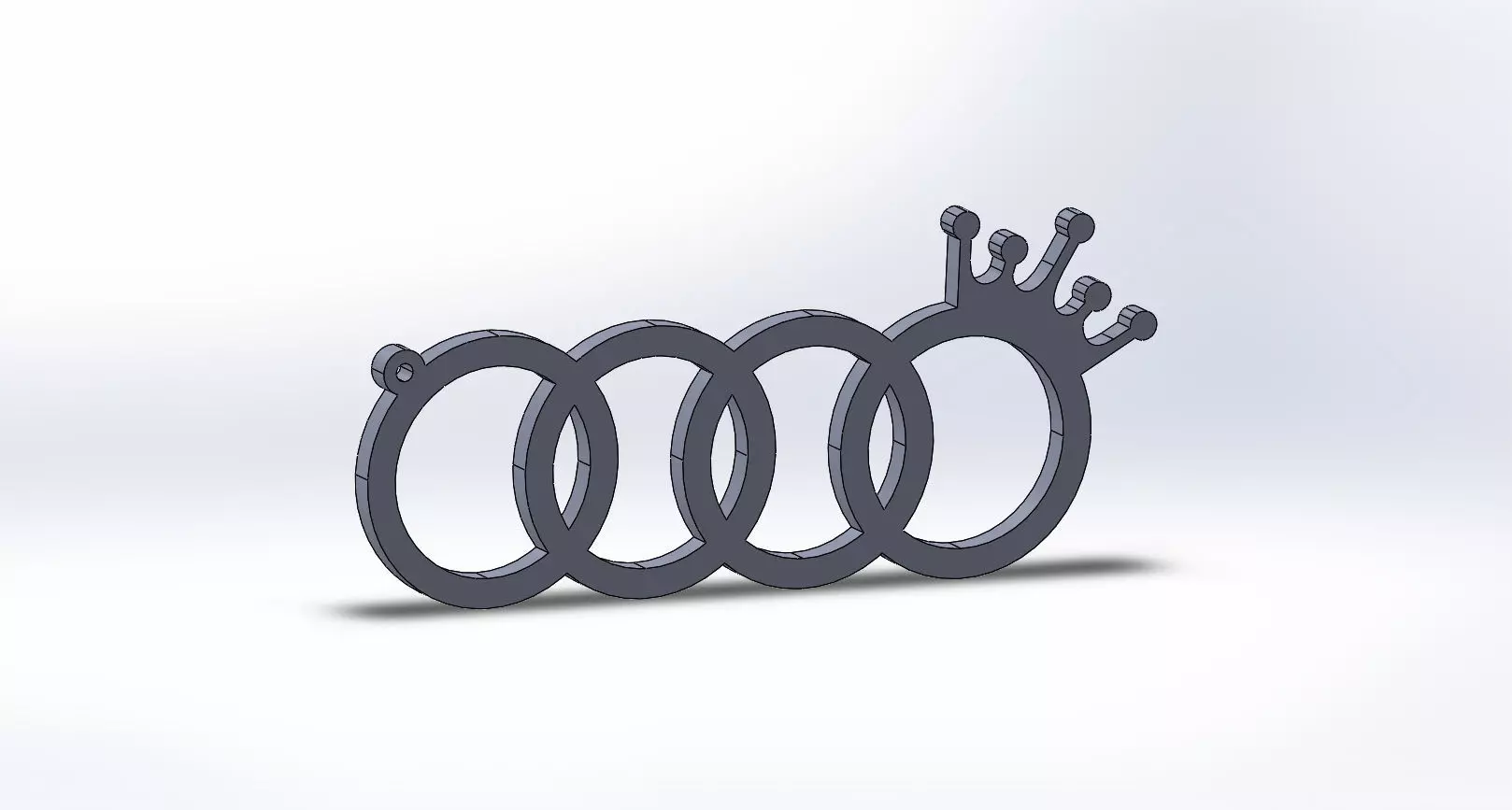audi logo keychain oriktown vector king 3D print model_0