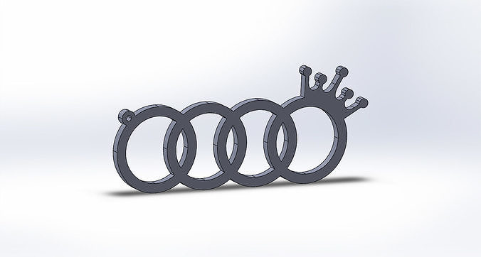 audi logo keychain oriktown vector king 3D print model