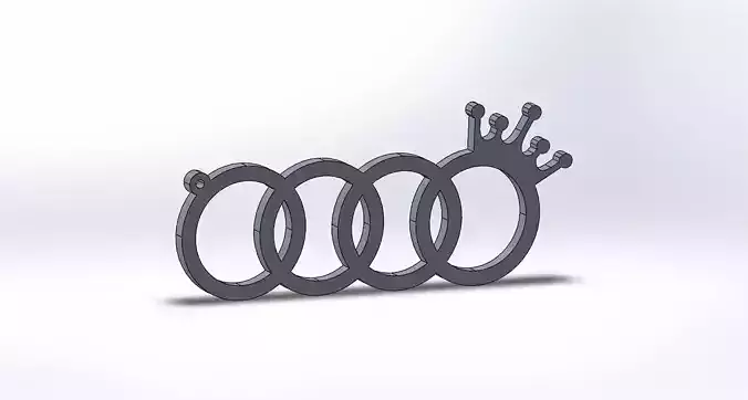 audi logo keychain oriktown vector king 3D print model