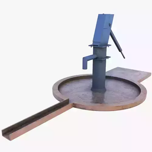 Water stream pump Low-poly 3D model - GameReady Low-poly 3D model