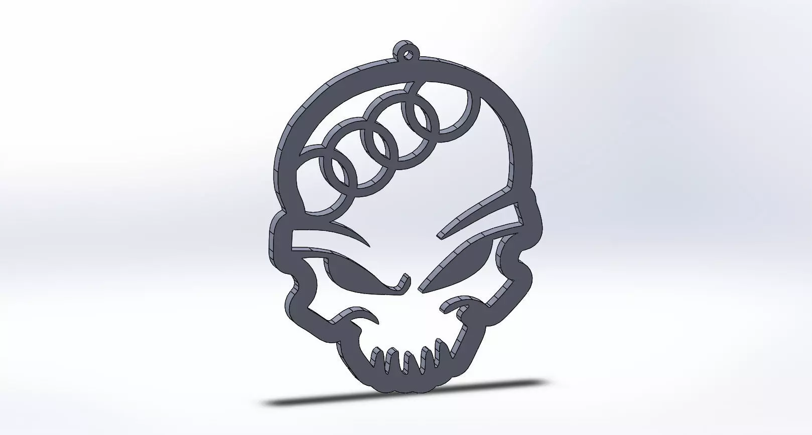 audi keachain logo skull oriktown vector 3D print model_0