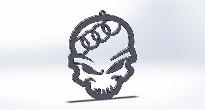 audi keachain logo skull oriktown vector 3D print model