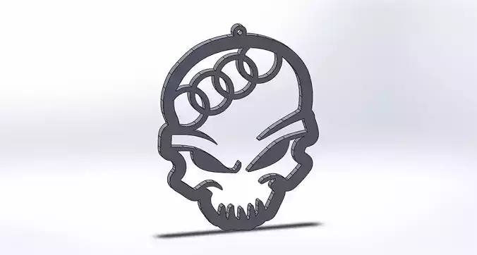audi keachain logo skull oriktown vector 3D print model