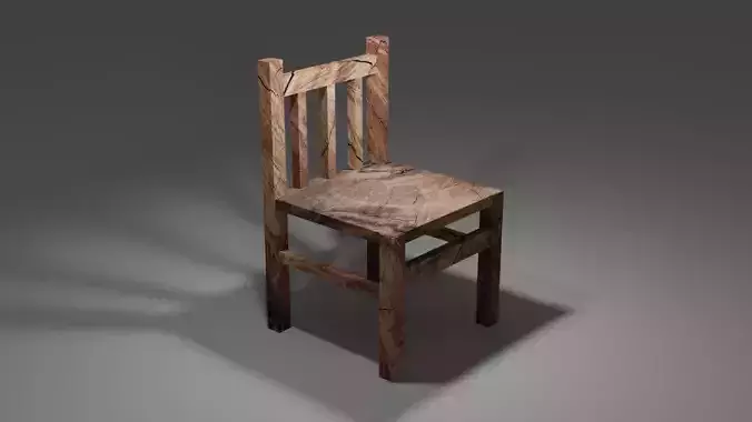 Blender chair brown low poly game ready model