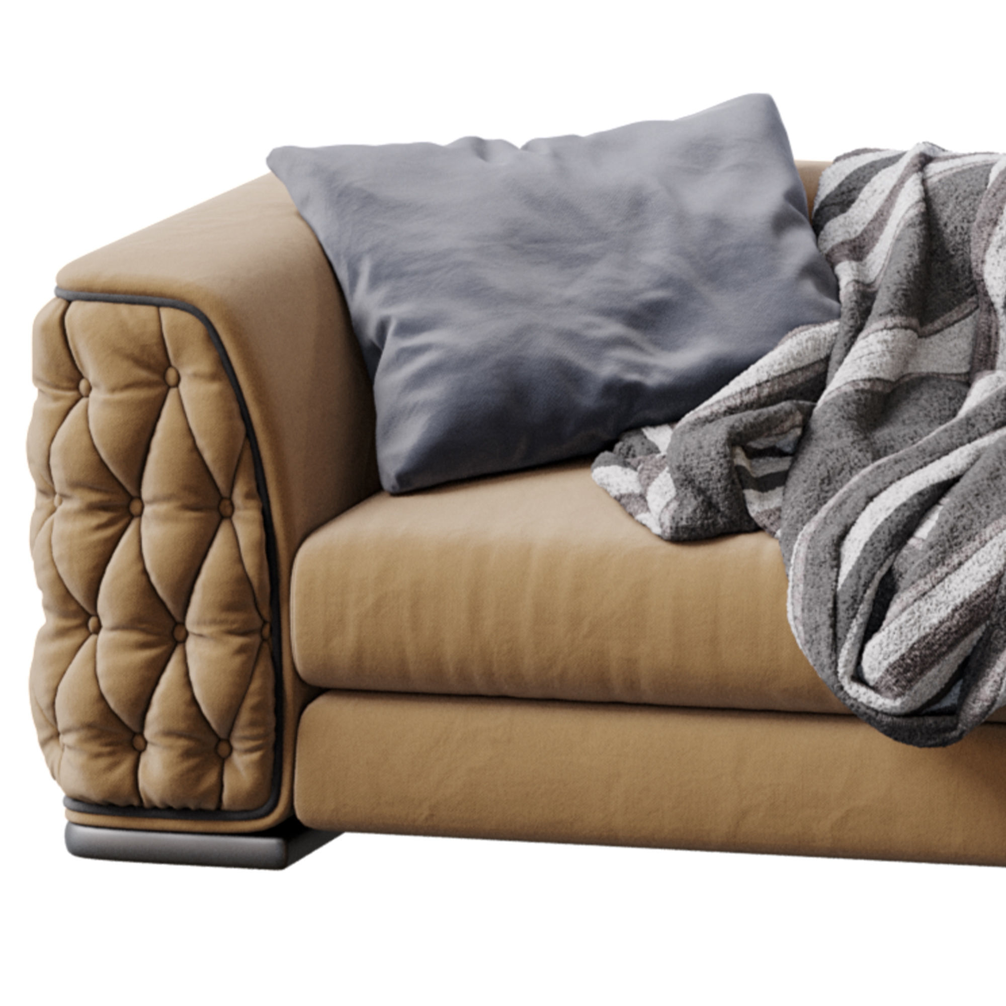 Leather Sofa Plaza By ASNAGHI 3D model_2