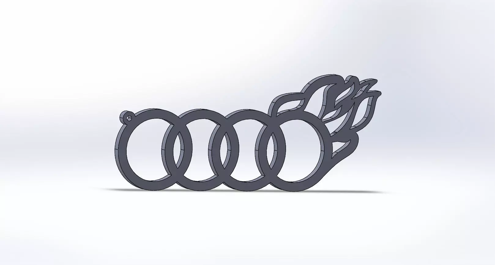 audi keychain logo fire oriktown 3D print model_0