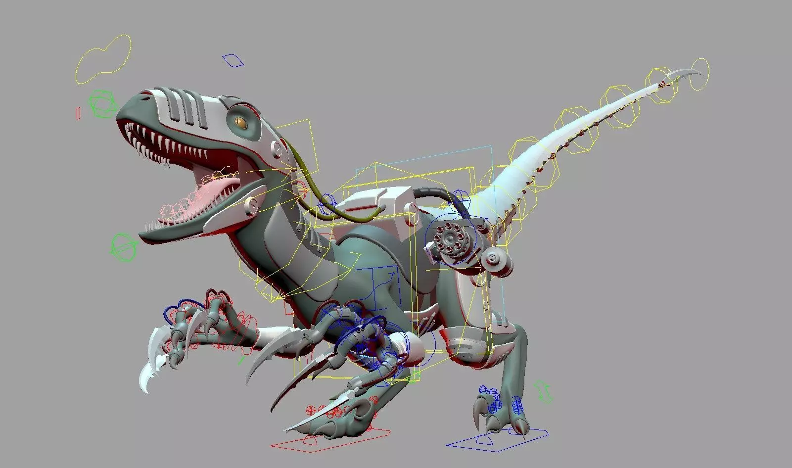 Weaponized Velociraptor - Rig 3D model