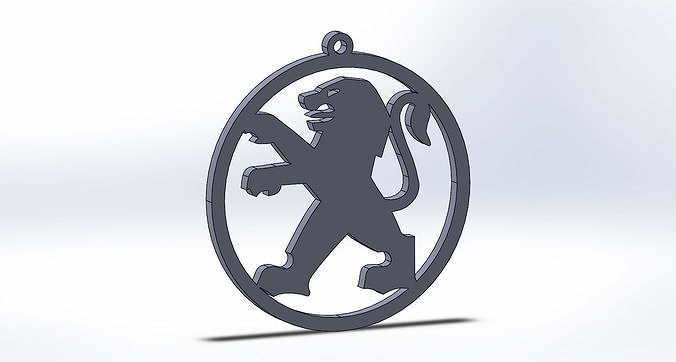 Peugeot keychain logo oriktown vector 3D print model