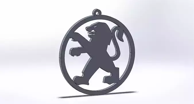 Peugeot keychain logo oriktown vector 3D print model