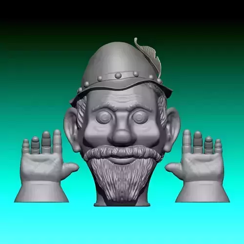 Titere cazador Caperucita-Little Red Riding Hood hunter puppet