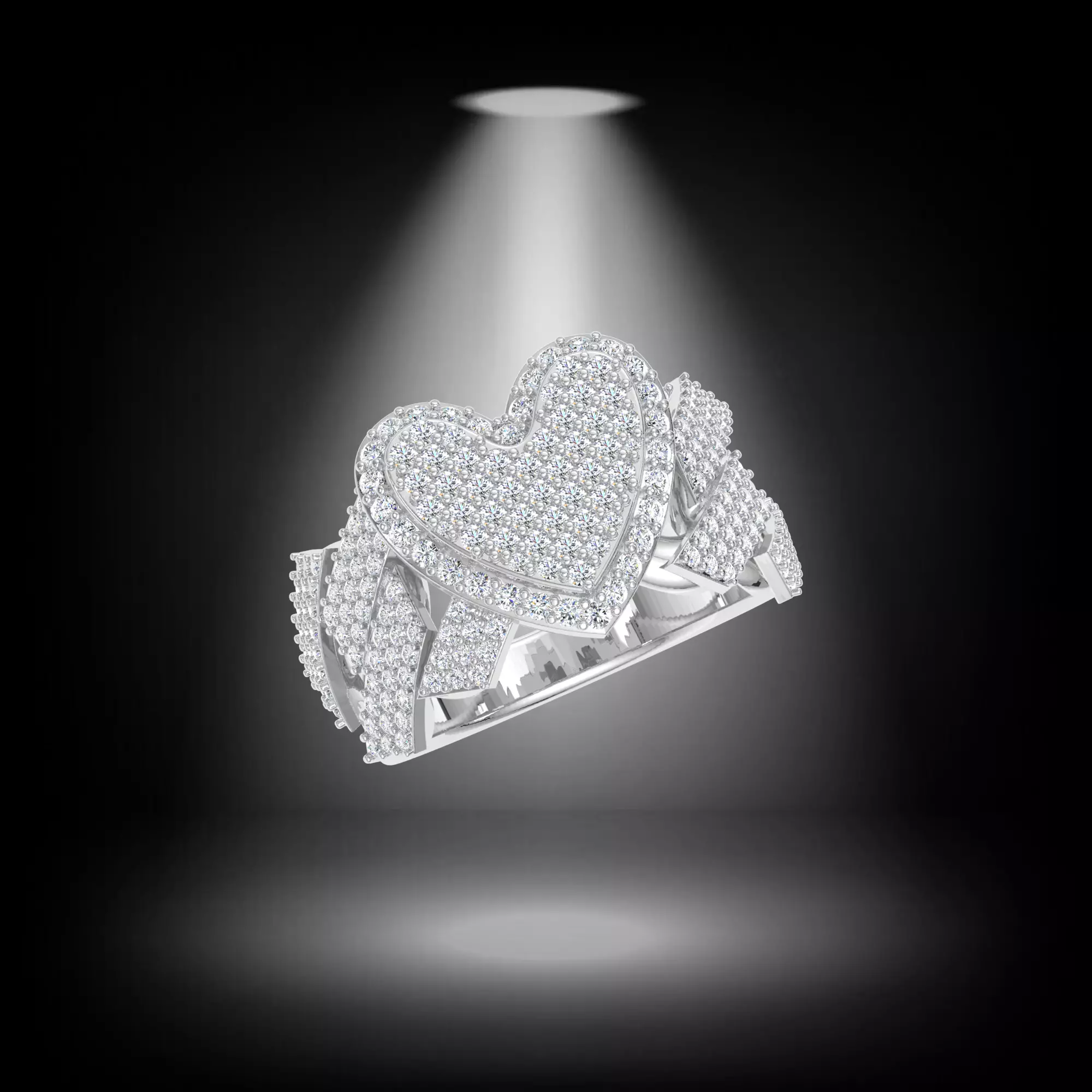 HEART CUBAN RING 3D print model