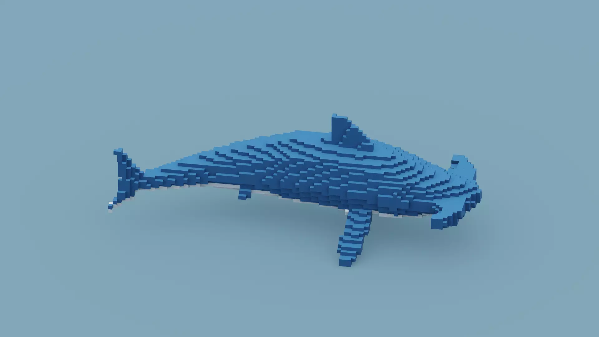 Voxel Hammerhead Shark Low-poly 3D model
