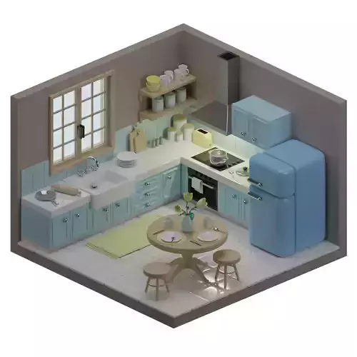 3d model Isometric Kitchen 
