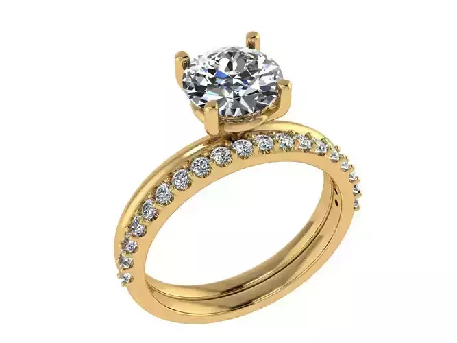 Ring401 engagement ring set gold