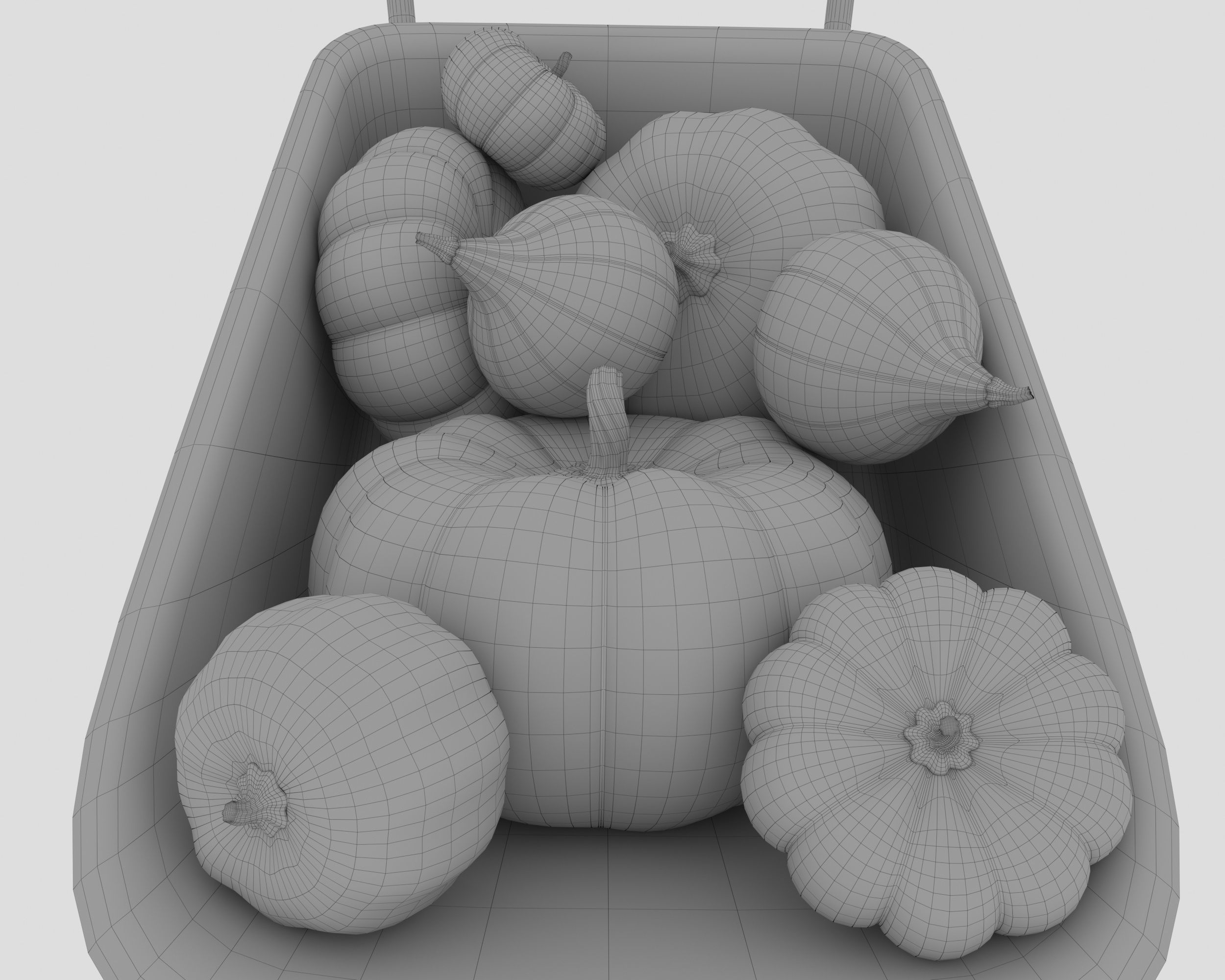 Wheelbarrow with pumpkins 3D model_10
