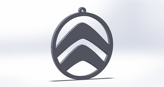 citroen keychain logo oriktown vector 3D print model