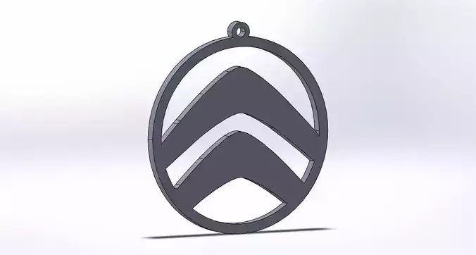citroen keychain logo oriktown vector 3D print model