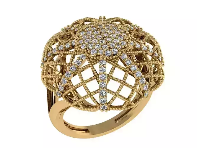 Ring402 ring with diamonds in gold