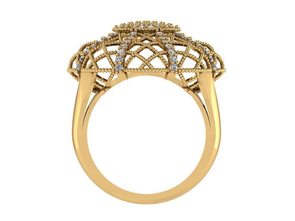 Ring402 ring with diamonds in gold 3D print model_2