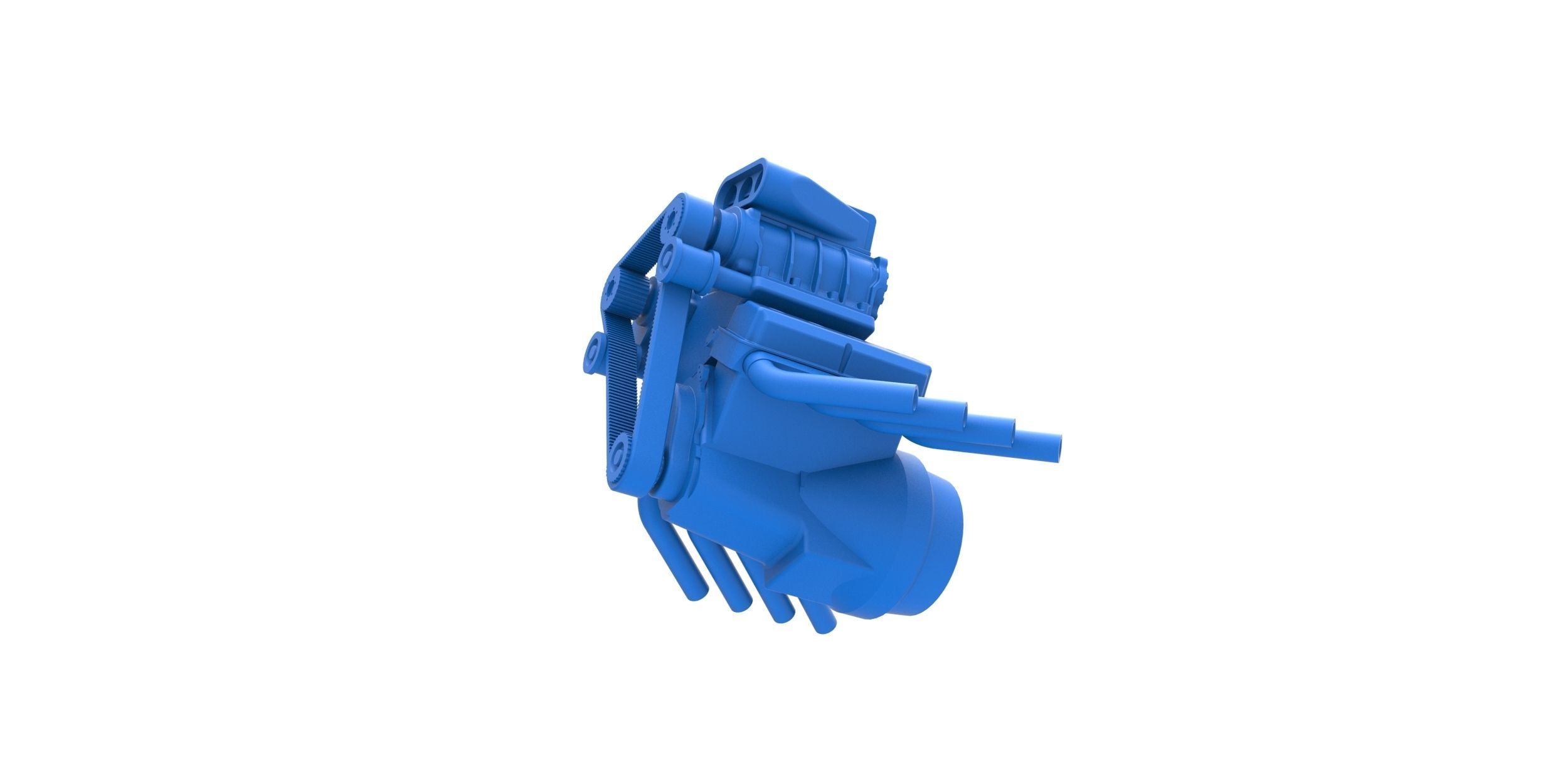 Engine V8 double supercharger Version 3 Scale 1 to 25 3D print model_2