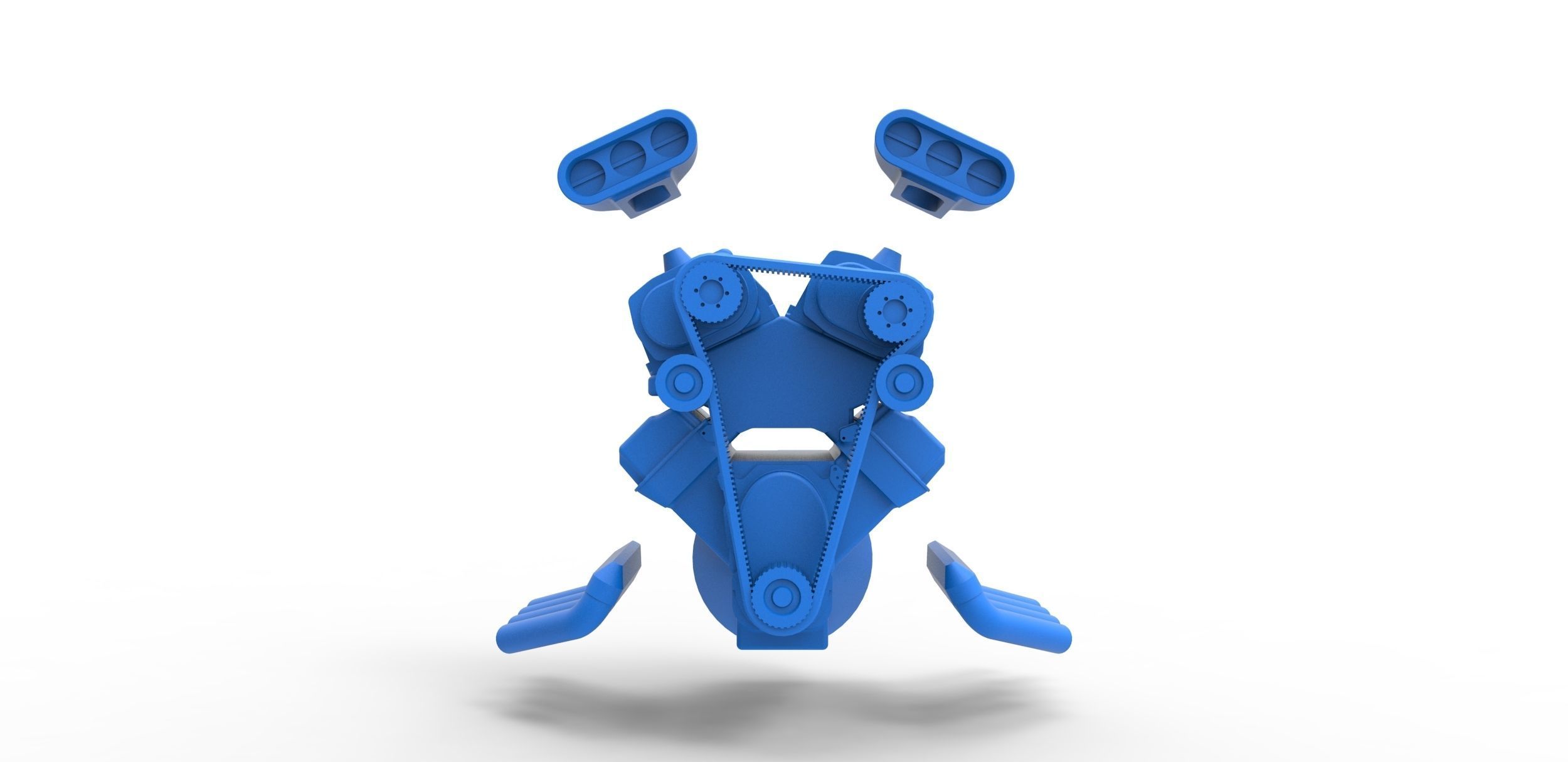 Engine V8 double supercharger Version 3 Scale 1 to 25 3D print model_17