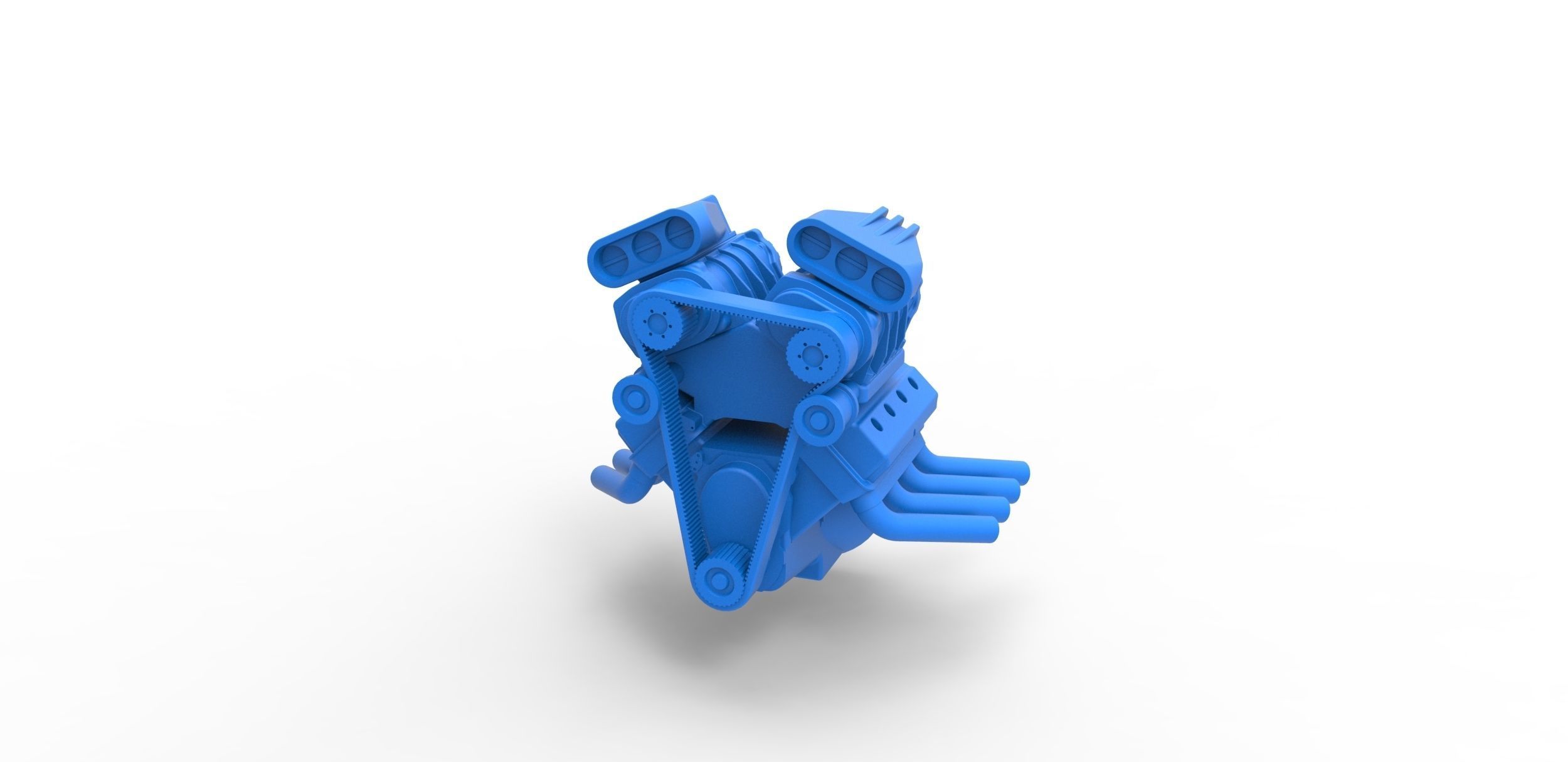 Engine V8 double supercharger Version 3 Scale 1 to 25 3D print model_3