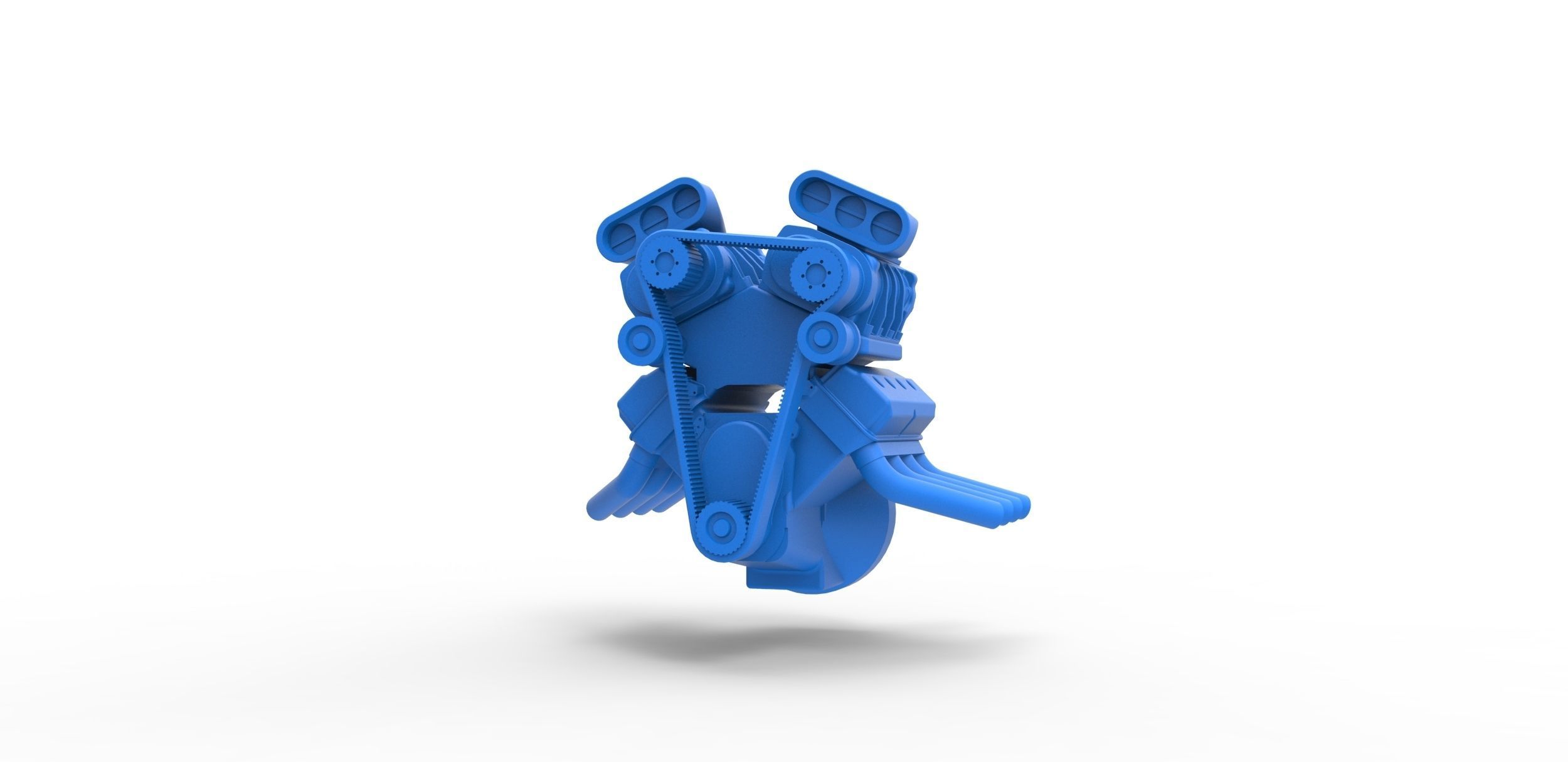 Engine V8 double supercharger Version 3 Scale 1 to 25 3D print model_4