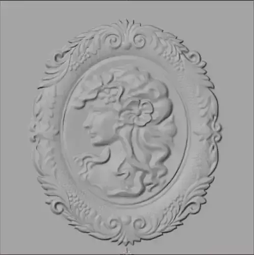 Beautiful woman in the frame relief-mold for 3D print and CNC  3D print model