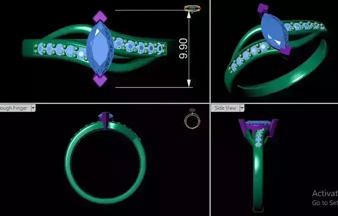 Ladies wedding ring 3D print model