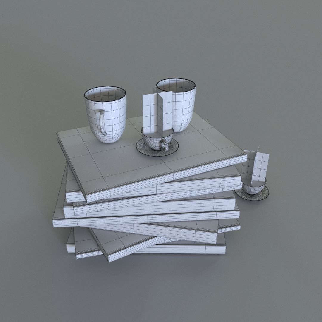 Book And Coffe Cup Free 3D model_7