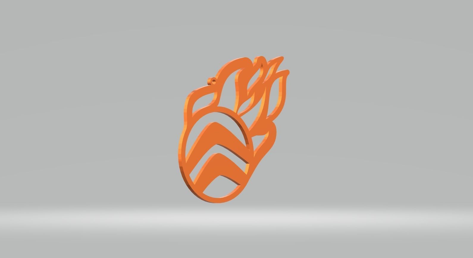 Citroen keychain logo fire oriktown 3D print model_16