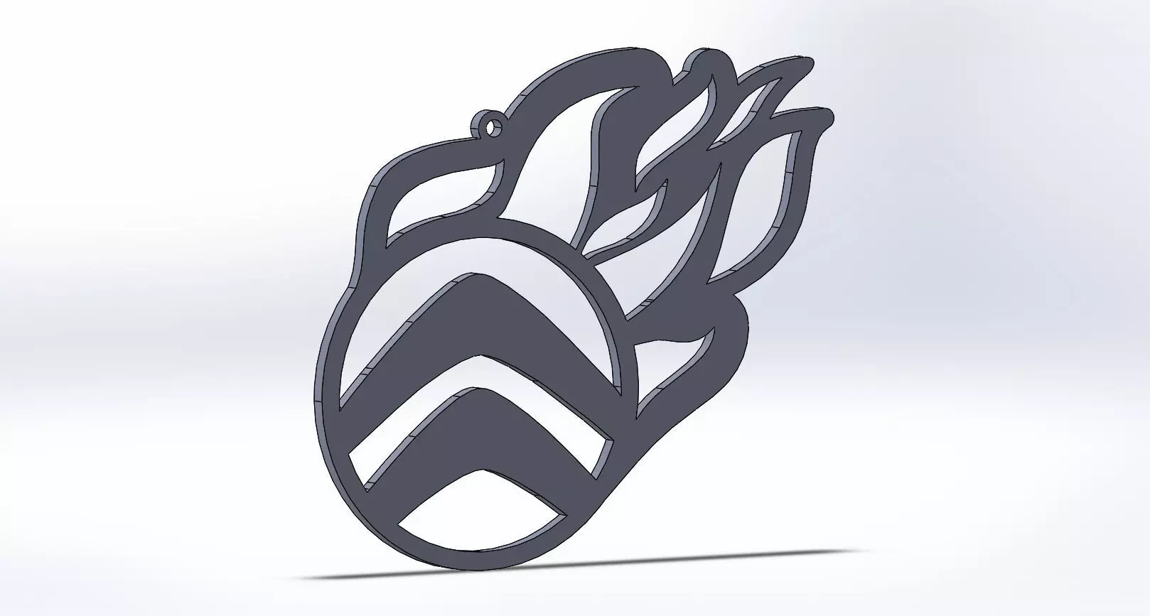 Citroen keychain logo fire oriktown 3D print model_0